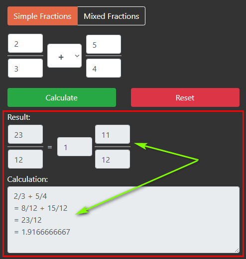 Fraction Calculator Online Simple And Mixed Fractions